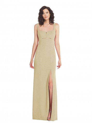 Discount Sleeveless Champagne Low Back Trumpet Square Neck Prom Dress Canada