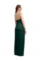 Discount Sleeveless Hunter Low Back Column Spaghetti Straps Prom Dress Canada