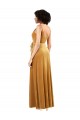 Discount Sleeveless Gold V-Back Column V-Neck Black Tie Prom Dress Canada