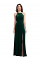 Discount Sleeveless Dark Green A-Line Halter Neck Prom Dress Canada