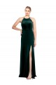 Discount Sleeveless Dark Green Keyhole Back A-Line Spaghetti Straps Prom Dress Canada