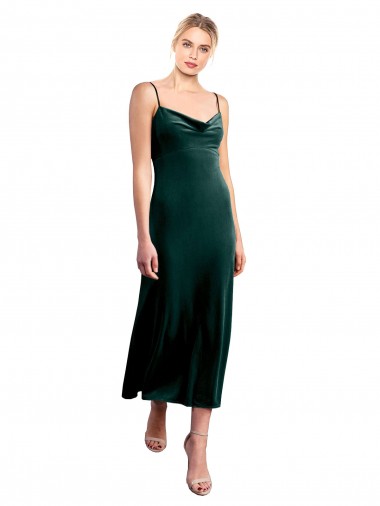 Discount Sleeveless Dark Green Low Back A-Line Spaghetti Straps Prom Dress Canada