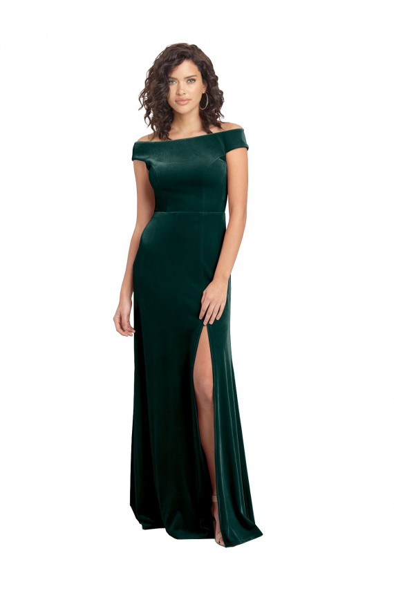 Discount Cap Sleeves Dark Green A-Line Square Neck Prom Dress Canada