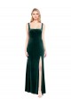 Discount Sleeveless Dark Green A-Line Square Neck Prom Dress Canada