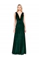 Discount Sleeveless Dark Green V-Back A-Line V-Neck Prom Dress Canada