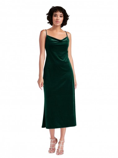 Discount Sleeveless Dark Green Criss Cross Open Back Sheath Cowl Neck Black Tie Prom Dress Canada