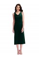 Discount Sleeveless Dark Green V-Back Sheath Cowl Neck Prom Dress Canada