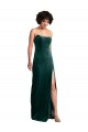 Discount Sleeveless Dark Green Low Back Sheath Strapless Black Tie Prom Dress Canada
