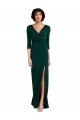 Discount Long Sleeves Dark Green V-Back Trumpet V-Neck Prom Dress Canada