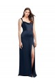 Discount Sleeveless Dark Navy Low Back A-Line Cowl Neck Prom Dress Canada