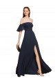 Discount Sleeveless Dark Navy Off the Shoulder Prom Dress Canada