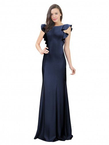 Discount Sleeveless Dark Navy Keyhole Back Mermaid Bateau Neck Prom Dress Canada