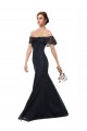 Discount Flutter Sleeves Dark Navy Mermaid Off the Shoulder Prom Dress Canada