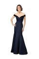 Discount Cap Sleeves Dark Navy Mermaid Off the Shoulder Prom Dress Canada