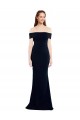 Discount Sleeveless Dark Navy Keyhole Back Mermaid Off the Shoulder Prom Dress Canada