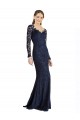 Discount Long Sleeves Dark Navy Keyhole Back Mermaid Sweetheart Prom Dress Canada