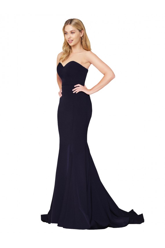 Discount Sleeveless Dark Navy Mermaid Sweetheart Prom Dress Canada