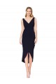 Discount Sleeveless Dark Navy Mermaid V-Neck High Low Prom Dress Canada