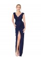 Discount Sleeveless Dark Navy V-Back Mermaid V-Neck Prom Dress Canada