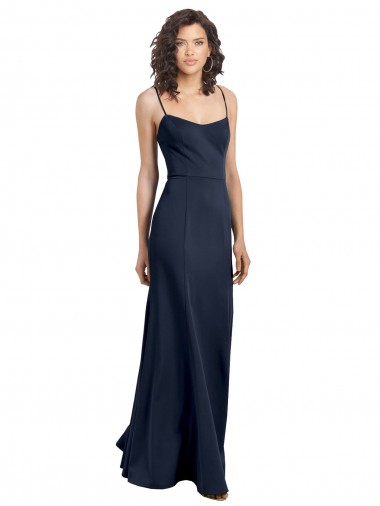 Discount Sleeveless Dark Navy Low Back Sheath High Neck Prom Dress Canada