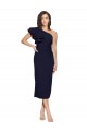 Discount Sleeveless Dark Navy Sheath Stretch Crepe One Shoulder Prom Dress Canada