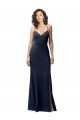 Discount Sleeveless Dark Navy Criss Cross Back Sheath Spaghetti Straps Prom Dress Canada