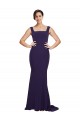 Discount Sleeveless Dark Navy Sheath Square Neck Prom Dress Canada