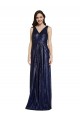 Discount Sleeveless Dark Navy V-Back Sheath V-Neck Prom Dress Canada