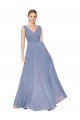 Discount Sleeveless Dusty Blue V-Back A-Line V-Neck Prom Dress Canada