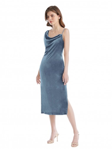 Discount Sleeveless Dusty Blue Sheath One Shoulder Prom Dress Canada