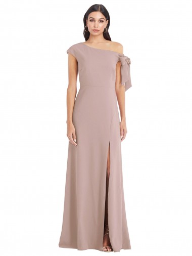 Discount Sleeveless Dusty Pink A-Line Off the Shoulder Prom Dress Canada