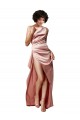 Discount Sleeveless Dusty Pink Open Back A-Line One Shoulder Prom Dress Canada