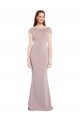 Discount Cap Sleeves Dusty Pink Tie Back Mermaid Boat Neck Prom Dress Canada