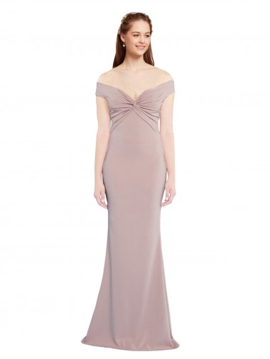 Discount Sleeveless Dusty Pink Keyhole Back Mermaid Off the Shoulder Prom Dress Canada