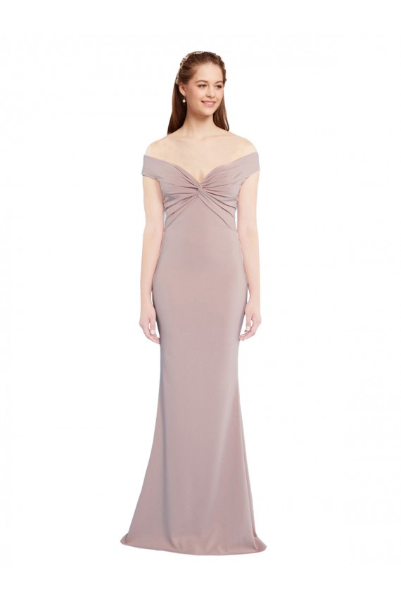Discount Sleeveless Dusty Pink Keyhole Back Mermaid Off the Shoulder Prom Dress Canada