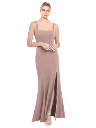 Discount Sleeveless Dusty Pink Mermaid Square Neck Prom Dress Canada