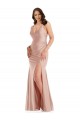 Discount Sleeveless Dusty Pink Mermaid V-Neck Plus Size Formal Prom Dress Canada