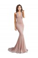 Discount Sleeveless Dusty Pink Low Back Mermaid V-Neck Prom Dress Canada