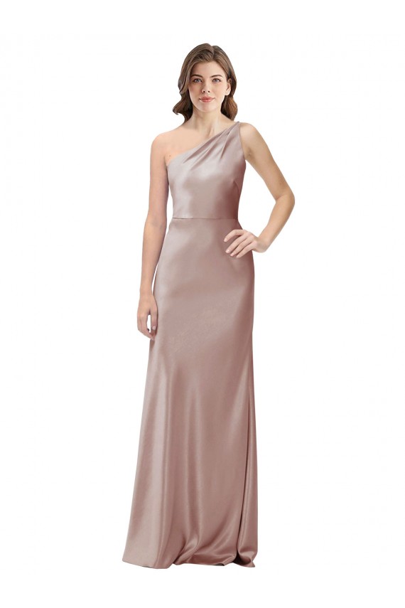 Discount Sleeveless Dusty Pink Open Back Sheath One Shoulder Prom Dress Canada