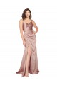 Discount Sleeveless Dusty Pink V-Back Sheath V-Neck Black Tie Prom Dress Canada