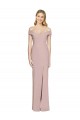 Discount Sleeveless Dusty Pink Criss Cross Back Trumpet Off the Shoulder Prom Dress Canada