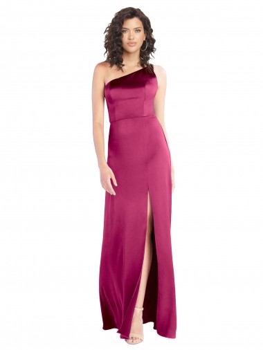 Discount Sleeveless Fuchsia Open Back A-Line One Shoulder Prom Dress Canada