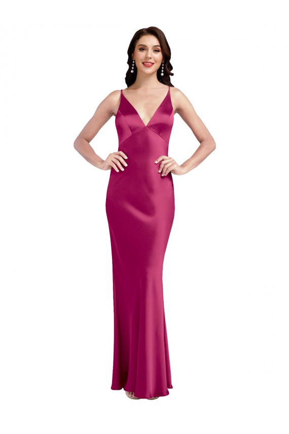 Discount Sleeveless Fuchsia Low Back A-Line Spaghetti Straps Prom Dress Canada