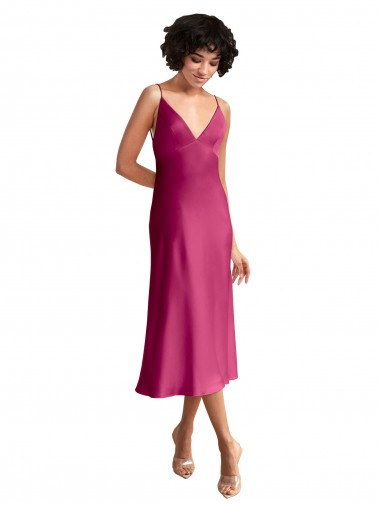 Discount Sleeveless Fuchsia Low Back A-Line V-Neck Prom Dress Canada
