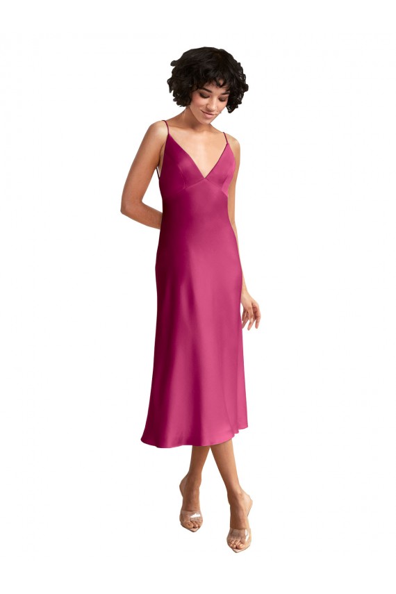 Discount Sleeveless Fuchsia Low Back A-Line V-Neck Prom Dress Canada