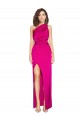 Discount Sleeveless Fuchsia Sheath Silky Satin One Shoulder Prom Dress Canada