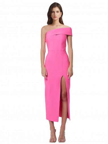 Discount Sleeveless Fuchsia Sheath One Shoulder Stretch Crepe Prom Dress Canada