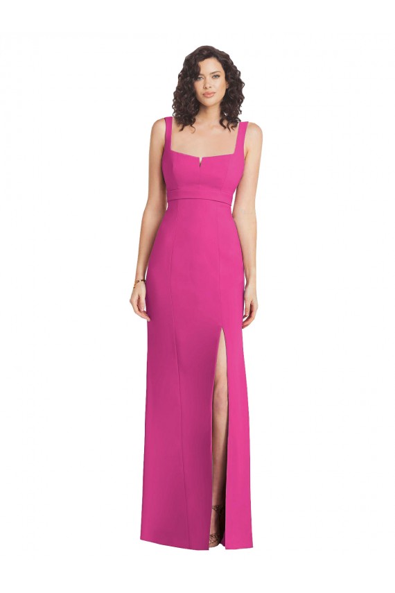 Discount Sleeveless Fuchsia Low Back Trumpet Square Neck Prom Dress Canada