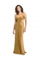 Discount Sleeveless Gold A-Line Stretch Satin One Shoulder Prom Dress Canada