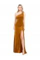 Discount Sleeveless Gold A-Line One Shoulder Prom Dress Canada